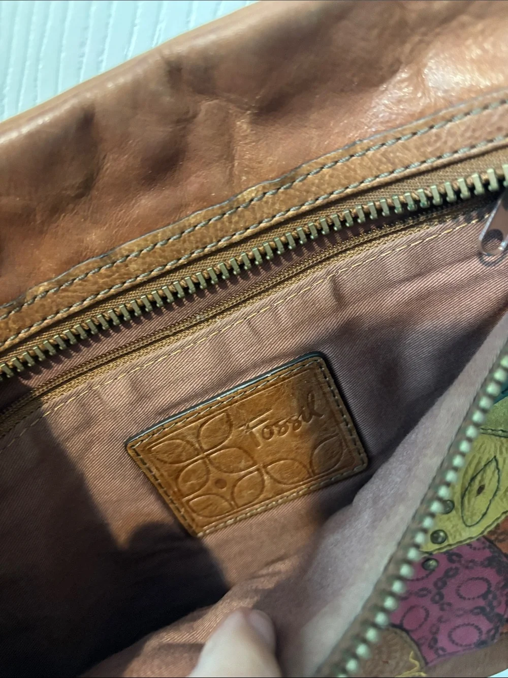 Fossil Leather Crossbody Bag